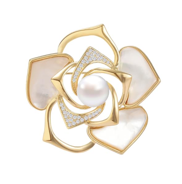Image of Flower Brooch for Women Rhinestone Flower Brooch Pins Floral Brooches Jewelry Gift for Mom Wife