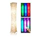 Soft Light Floor Lamp, 52" LEONC Twist RGB Color Changing Tyvek Fabric Shade Dimmable Remote Control and 2 Smart LED Bulbs for Livingroom