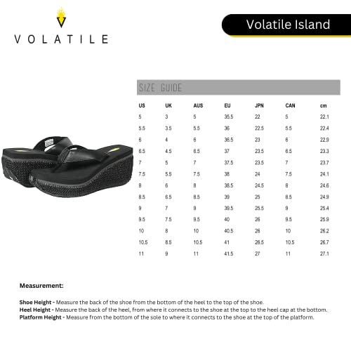 Image of Volatile Island Wedge Sandals for Women Featuring Slip-On Thong Platform Style with EVA Insole and Rubber Outsole