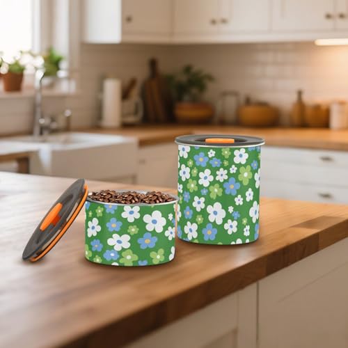 Contenedor para café acero inoxidable con diseño floral miniatura 7