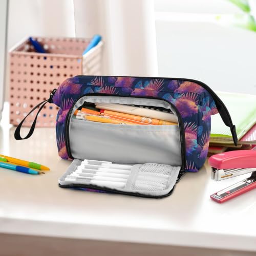 Image of Fisyme Colorful Ocean Fishes Pencil Case Large Capacity Pen Bags Box Big Makeup Pouch Organizer