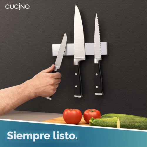 Miniatura 4 de Soporte Cuchillos Cocina - Barra Magnética Porta Cuchillos De Cocina, Montaje En Pared Sin Taladro Con Banda Adhesiva 3m, Acero Inoxidable, 25 Cm