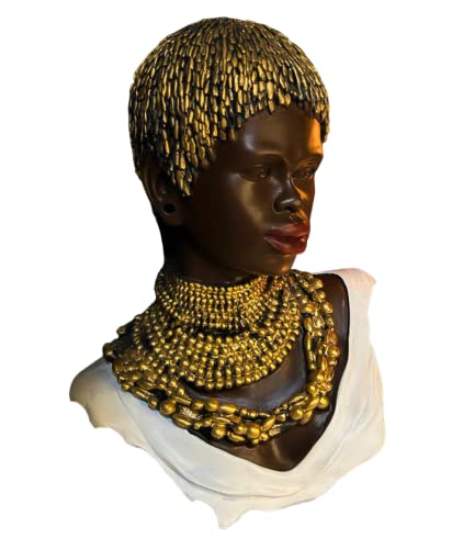 Estatua de busto artesanal Oloorì de Mukemel Designs, arte elegante de 13.8 pulgadas 2