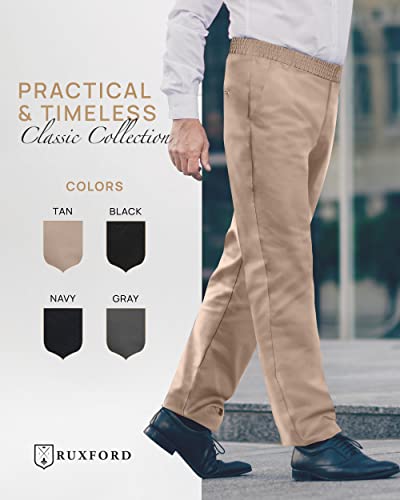 Ruxford Mens Elastic Waist Pants For Seniors - Adaptive Mens Pants For Elderly | Elastic Waist Pants For Men | Senior Elastic Waist Pants Beige #TOP4