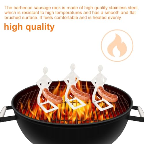 MYLERCT Wurst Grillgestelle 2 Stück 205 x 75 mm Edelstahl Hot-Dog Grillständer Stehende Männer Hot-Dog Grill Grillzubehör Herrengeschenke | Grill Geschenke für Männer