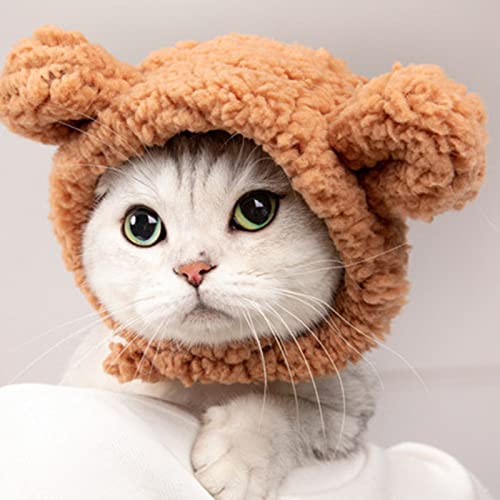 ペット 帽子 猫被り物 可愛いペット用 パンダ クマ 猫用 犬用 被り物 かぶりも 可愛い 耳付き 冬 防寒 猫 小型犬 暖かい帽子 変装 コスチューム コスプレ 写真撮影 クリスマス マジックテープ付き ペット用品 お散歩 調節可能着脱簡単 お出かけ コ