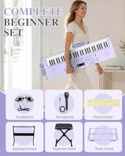 Image of Ktaxon 61 Key Keyboard Piano Electric Keyboard with Lighted Keys