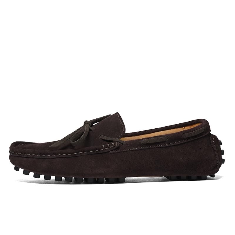 Men's Loafers Shoes Square Toe Nubuck Leather Moccasins Boat Shoes Anti-Slip Comfortable Flat Heel Classic Fashion Slip-ons2