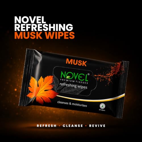Image of Novel Refreshing Wet Wipes for Face 25 Wipes x Pack of 3 (75 Wipes) | Wet Wipes for Women & Men with Musk Fragrance | Aqua, Menthol, PEG-400, Glycerin | pH Balanced, Dermatologically Safe, Hypoallergenic, Alcohol & Paraben-Free | Soft, Skin-Friendly | Perfect for Home, Travel & Office | Hydrates for Instant Freshness