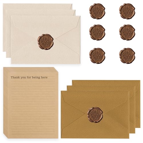 22 Conjunto de papel de envelope Valentim, envelope vintage papel Kraft, envelopes vintage, envelopes antigos, 10 A5, escrever para convites casamentos cartões, cartões