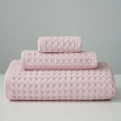 Serviettes de bain microfibre à séchage rapide rose pour adulte x3