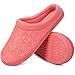 HomeTop Women's Comfort Slip On Memory Foam French Terry Lining Indoor Clog House Slippers (L /9-10 B(M) US, Red)