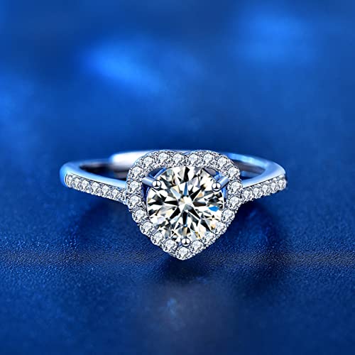 Bague réglable moissanite argent véritable mariage femme chic