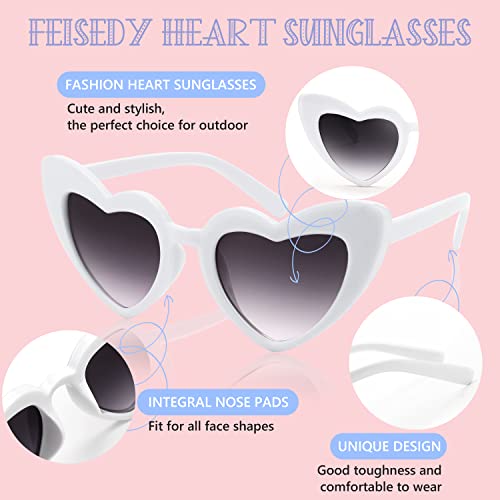 FEISEDY 2 Pack Vintage Kids Heart Sunglasses Girls Toddler De Sol Gafas Beach Party Holiday Sun Glasses Age 3-10 B29032
