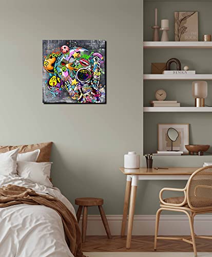 Kepgonegu Canvas Wall Art Modern Wall Decor Abstract Wall Art For Bedroom Bathroom Space Graffiti Wall Art Ready To Hang Size 14" W X 14" H #TOP1