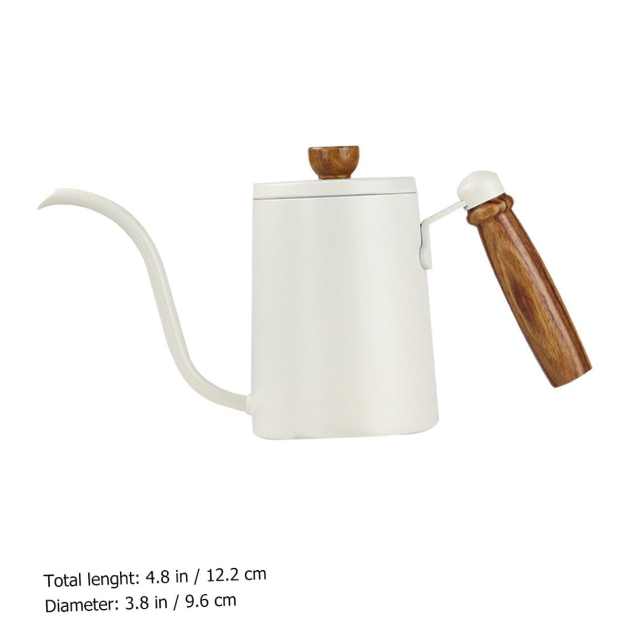 VICASKY Bollitore Funzione Anti-scottatura per Collo di Cigno 600ml per Caffè e Acciaio Inox Manico in Legno Massello Ergonomico Ufficio e Casa