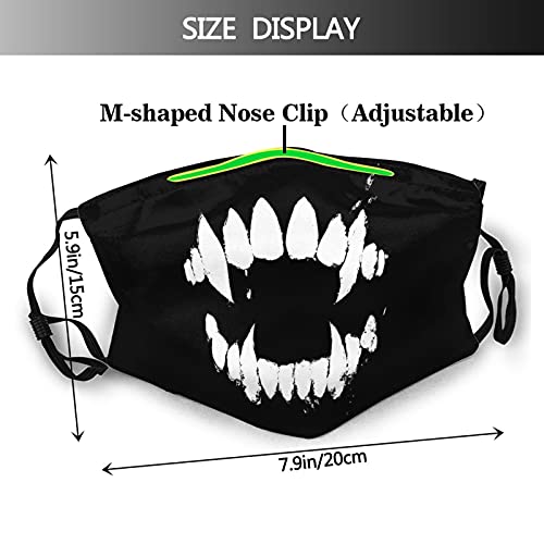 2 Pack Halloween Scary Mouth Face Mask With 6Pcs Filters Reusable Bandanas Balaclava Washable Masks For Men & Women #TOP1