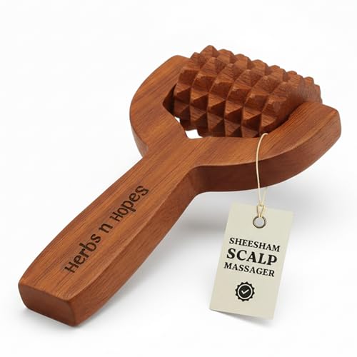 Image of Herbs 'n' Hopes Wooden Hair Growth Roller | Manual Head & Scalp Massager Balyantra & T-Roller for Hair Growth, Stress Relief & Relaxation | Portable Wooden Hair Scalp Roller or Stimulator for Blood Circulation