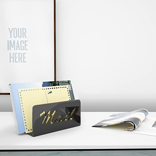 Mail Organizer Countertop,Wishacc Mail Sorters Letter Holder Desktop Organizer For Home, Office, Kitchen Counter Organizer Mail Holder In Black Color #TOP3