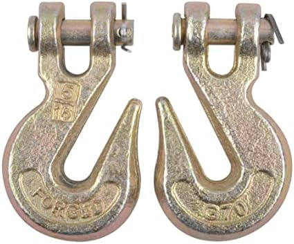 BATONECO 5/16" Clevis Grab Hooks G70 Chain Hook for Trailer Towing, Machinery Lifting, Cargo Transport, Alloy Steel Forged 5400 LBS WLL (2-Pack)