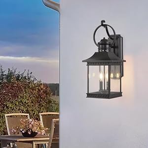 Outdoor Lanterns, 21.5" H Large Exterior Sconce Lights, 2-Light Black Outdoor Wall Light Fixtures with Clear Glass for Porch Patio Farmhouse Outdoor Lanterns 215 H Large Exterior Sconce Lights 2 Light Black Outdoor Wall Light Fixtures with Clear Glass for Porch Patio Farmhouse