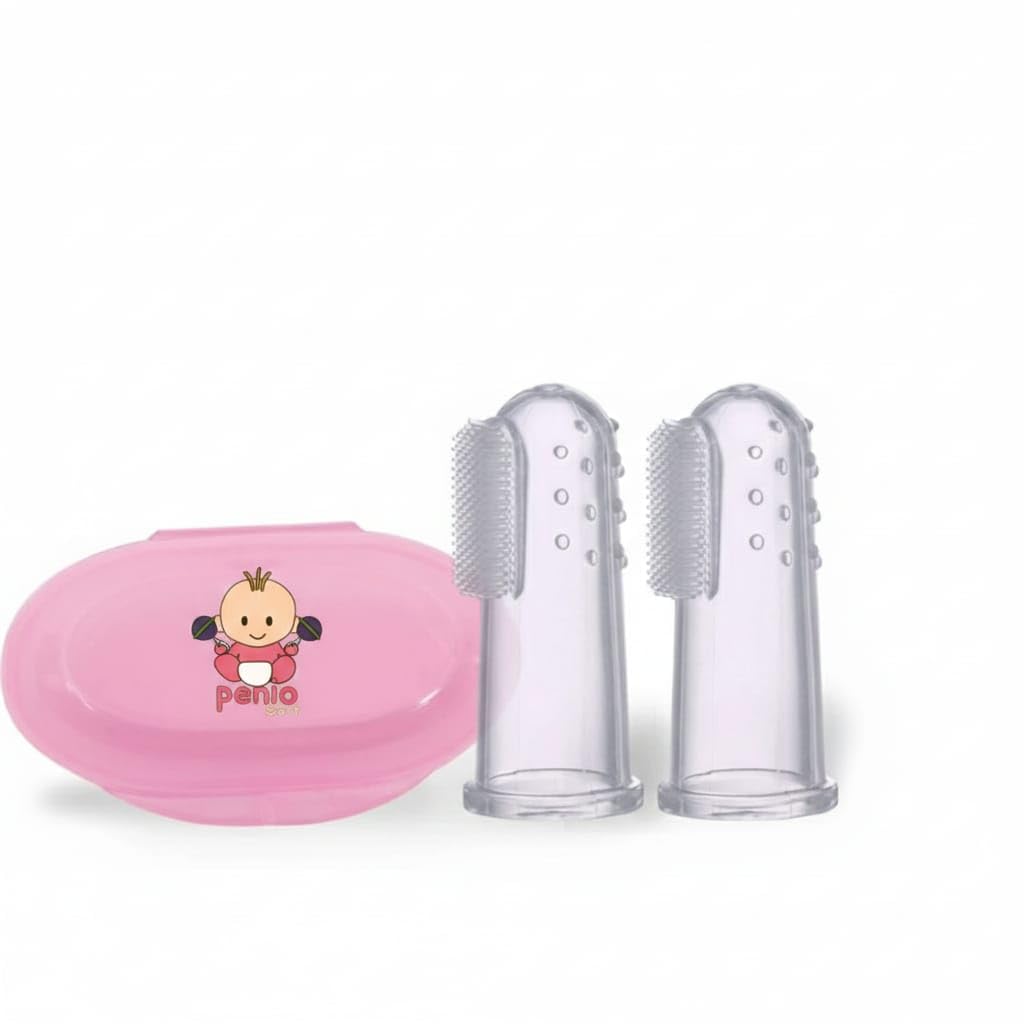 Silicone Baby Finger Toothbrush & Gum Cleaner | BPA Free Soft Infant Oral Care Brush | Gentle Teeth & Gum Massager for Babies 0–24 Months | Easy to Clean, Transparent (Pack of 2)-picture-21