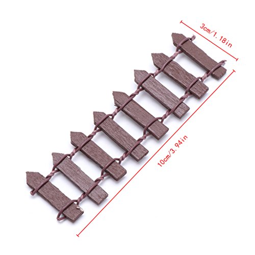 JUNESUN Mini fence Wood Fence Miniature Fairy Garden Landscape Terrarium Figurine Bonsai DIY Craft