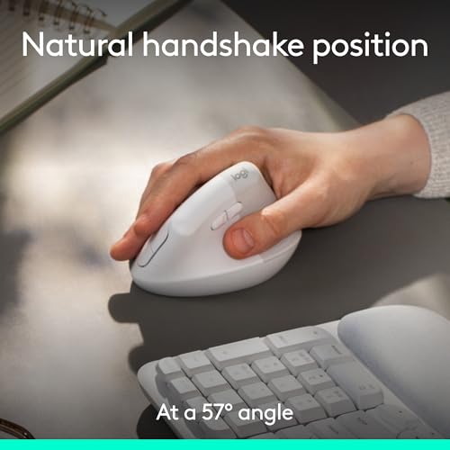 Image of Logitech Wave Keys & Lift Vertical Mouse - Ergonomic Wireless Keyboard and Mouse Combo - with Cushioned Palm Rest, Easy-Switch, Bluetooth, for Multi-OS, Windows /Mac - Off-White