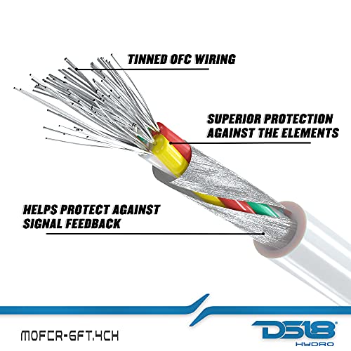 Ds18 Mofcr-6Ft.4Ch 6 Foot 4 Channel Waterproof Ofc Marine Rca Audio Interconnect Stereo Cable - 6 Feet #TOP1