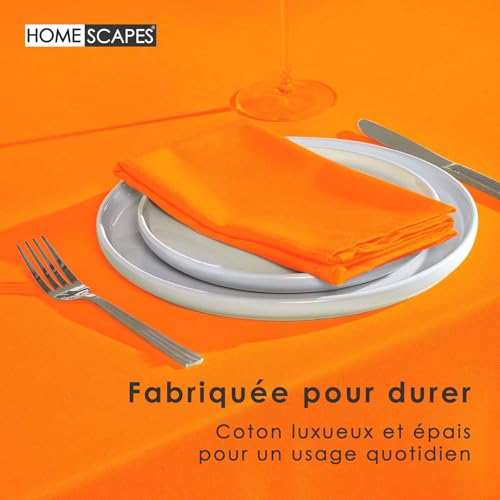Nappe de table en coton orange lavable pour en finir avec les taches tenaces - 5