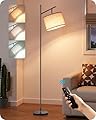 EDISHINE 64.7IN Floor Lamp for Living Room with Remote, Modern Tall Standing Lamp, Dimmable & 5CCT, Foot Pedal Switch, Minimalist for Bedroom, Bulb Included, Black