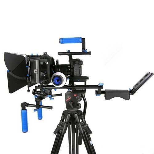 SunSmart Pro DSLR Rig Kit Movie épaule Mont Rig avec Follow Focus et Matte Box et une mallette de transport pour tous les appareils photo reflex numér