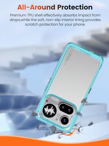 Coque Nothing Phone (4a) Pro transparente antichoc en TPU bleu clair avec lanière