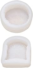 Luxshiny 2 moldes de silicone para cupcake, moldes antiaderentes para bolo, moldes de muffin, formas reutilizáveis de silicone, muffin, ovo, torta, pão, utensílios para assar pão (branco)