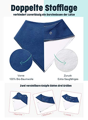 Future Founder 8-delige baby driehoekig slabbetje spuugdoek halsdoeken met verstelbare drukknopen multifunctioneel… - Image 3