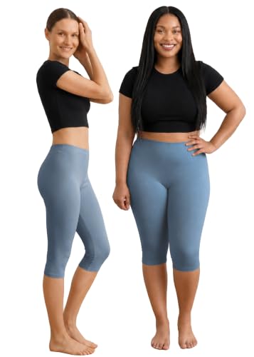 Image of STRETCH IS COMFORT Women's Ultra Buttery Smooth Cotton Leggings, Knee Length Leggings or Shorts | Small to 5X