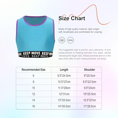 Girls Sports Bra Solid Color Racer Back Elastics Bottom Dance Crop Top Quick Dry Swimwear3