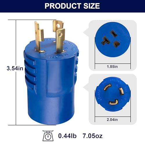 FROSTYRIDER 30 amp to 110 Adapter Shore Power Adapter RV Generator Adapter NEMA L5-30P to 5-15R/5-20R,3 Prong Twist Lock Adapter 30A Male Plug to 15/20Amp Female Receptacle,ETL Listed