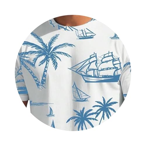 image for LGHLMCL Men's 2 Piece Outfits Funky Hawaiian Tropical Set Crewneck Sho
