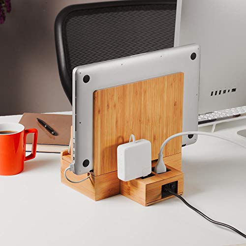 G.U.S. Multi-Device Charging Station Dock & Organizer Smart Eco-Friendly Bamboo with USB+AC Hub - Thumbnail 2
