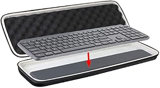 Khanka Hard Travel Case for Logitech MX Keys/MX Keys Plus Advanced Wireless Illuminated Keyboard and Detachable Palm Rest.(case only)