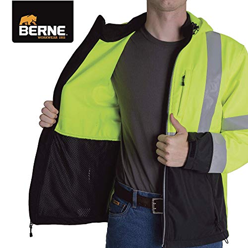 Berne Men's Hi-Vis Class 3 Hooded Softshell Jacket4