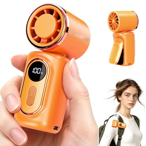 Image of Portable Clip-On Mini Fan Handheld Turbo Fan 3000mA 14500 RPM | 5-speed adjustable high-speed personal fan,Pocket Size USB Cooling Fan for makeup,Travel, Lash Tech & Office
