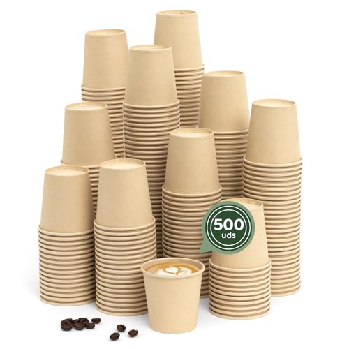 MAXI PRODUCTS Lot de 500 gobelets à café jetables en kraft pour boissons chaudes et froides 120 ml