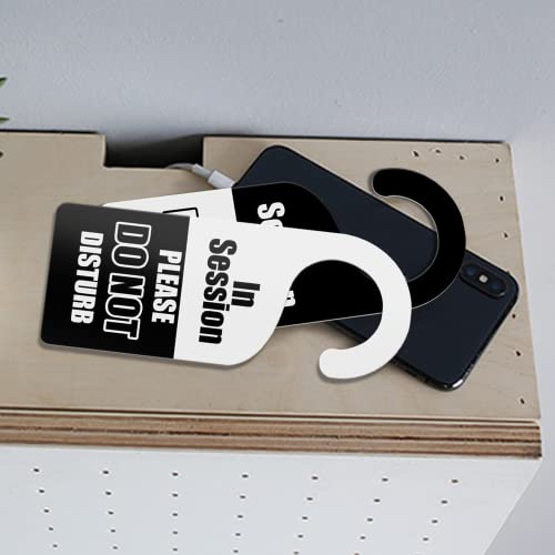Do Not Disturb Door Hanger Sign In Session Please Do Not Disturb Decorative Signs 2 Pack Pvc Door Knob Hanger Sign For Office,Hotel,School Double Sided(Black + White) #TOP5