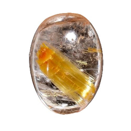 Quartz rutile doré ovale 14x10mm pour création de bijoux uniques fait main