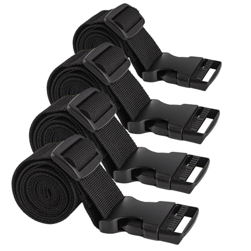 Image of Luggage Straps 48 inch x 1.2 inch Strap Buckle Packing Straps with Adjustable Clips, 1.2-Inch Belt Travel Belt 4 Pack,Black