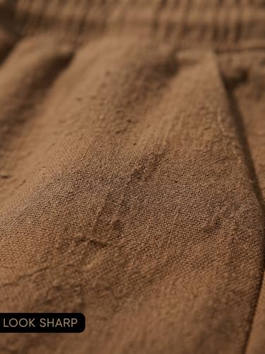 Image of GRECIILOOKS Linen Short For Men| Linen Shorts For Men Stylish |Men's Casual Summer Shorts - Lightweight Drawstring Lounge Short with Pockets, Breathable Relaxed Fit Athletic Sweat Short's