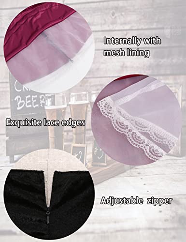 TOONRAIN Red Oktoberfest Women Dirndl Dresses Beer Costume Cosplay Maid Cosplay (S) - Thumbnail 4