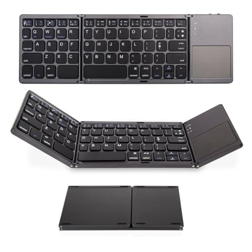 Tiardey Faltbare Bluetooth-Tastatur mit Trackpad, kabellose Mini-Tastatur f&uuml;r Laptops, Mobiltelefone, Tablets, kompatibel mit iOS, Android, Mac OS, Windows